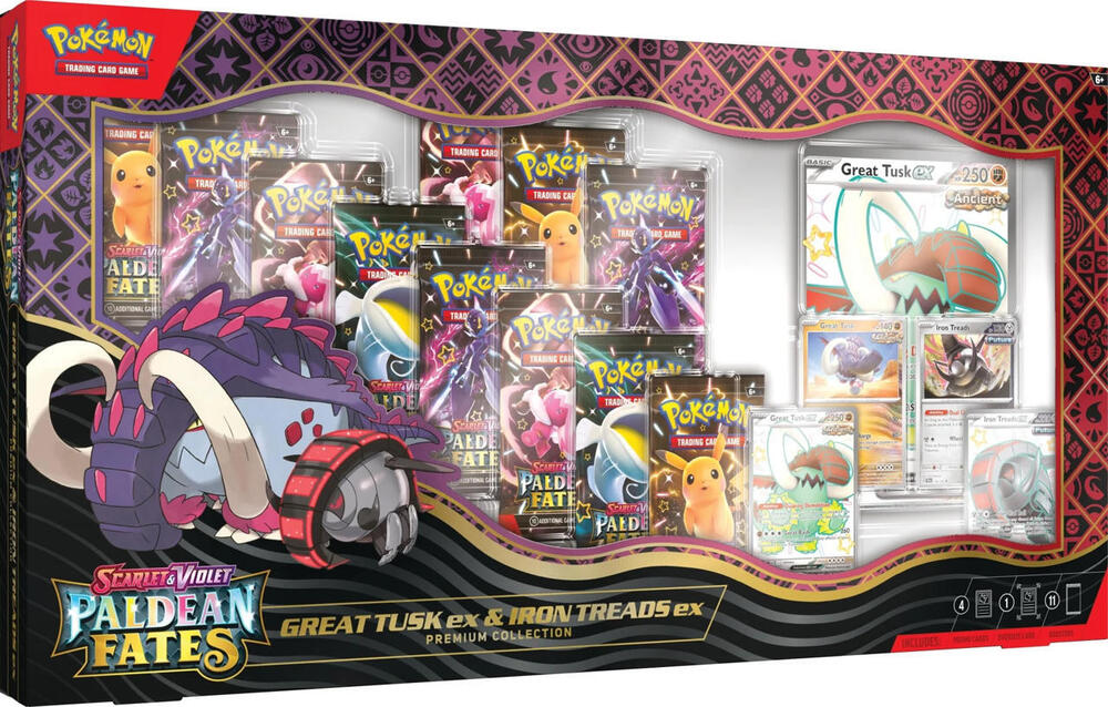 Paldean Fates — Premium Collection — Paldean Fates Great Tusk ex & Iron Treads ex